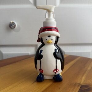 Skiing Penguin Soap Dispenser Taiwan Christmas Winter Refillable Gifting Holiday
